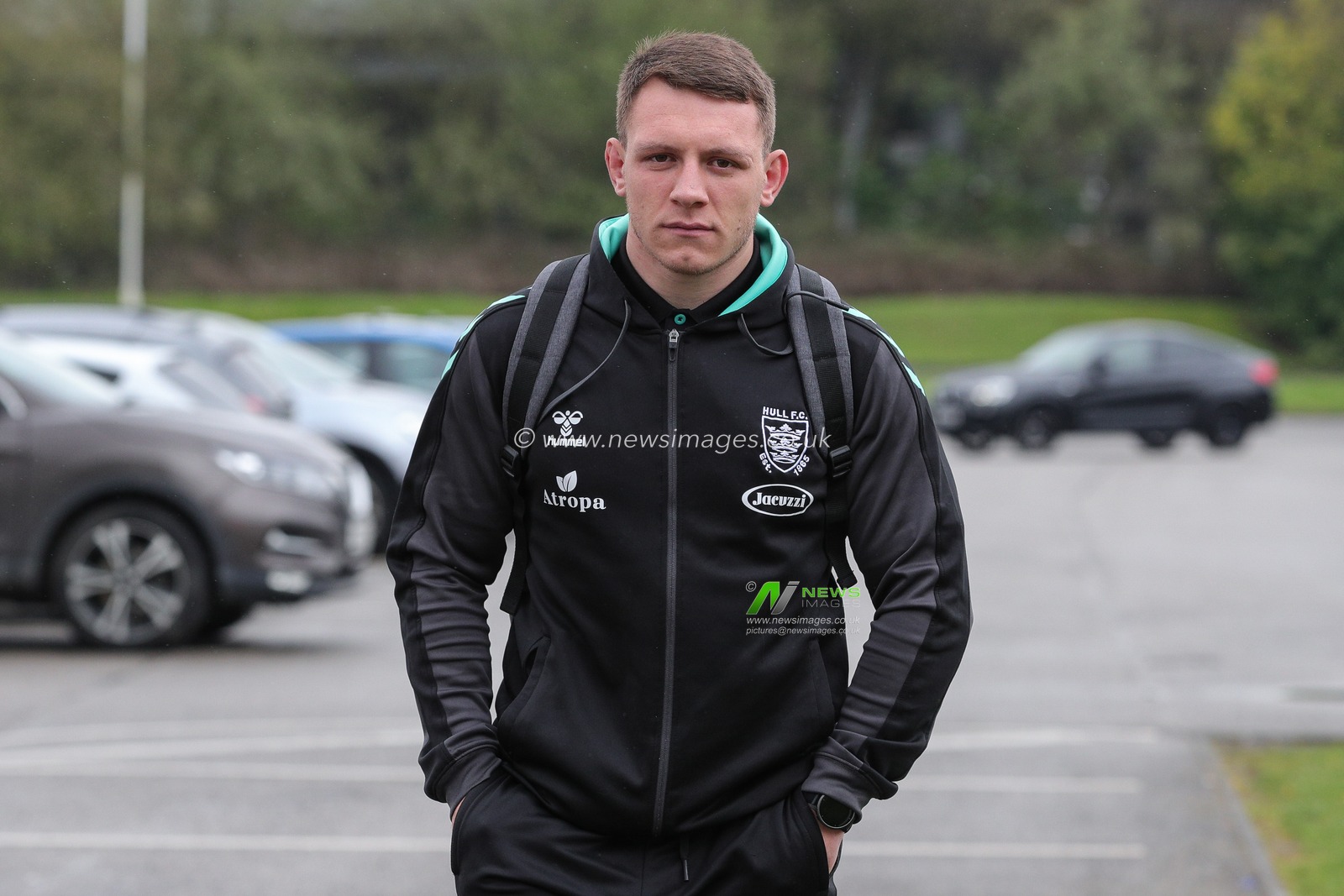 Jordan Lane #12 of Hull FC arrives at The MKM Stadium ahead of the Betfred Super League Round 10 match Hull FC vs Huddersfield Giants at MKM Stadium, Hull, United Kingdom, 23rd April 2023

(Photo by James Heaton/News Images)