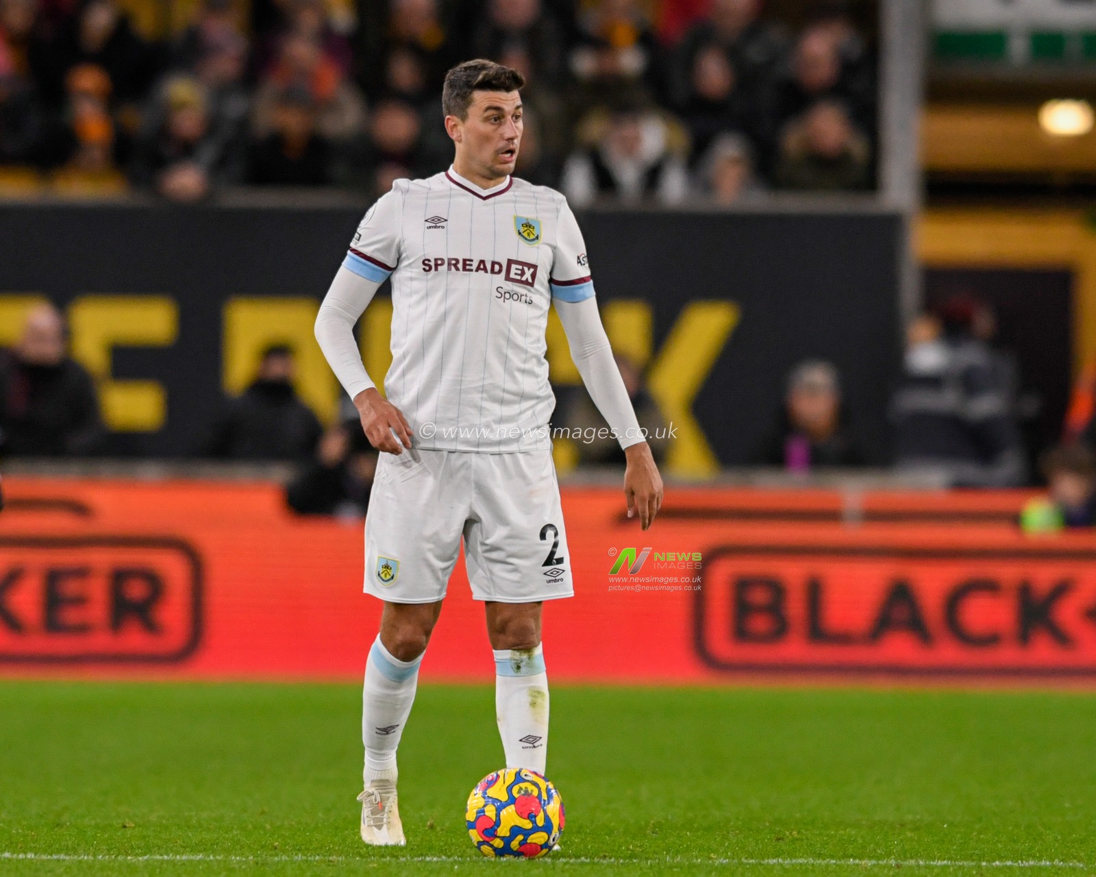 Matthew Lowton #2 of Burnley with the ball