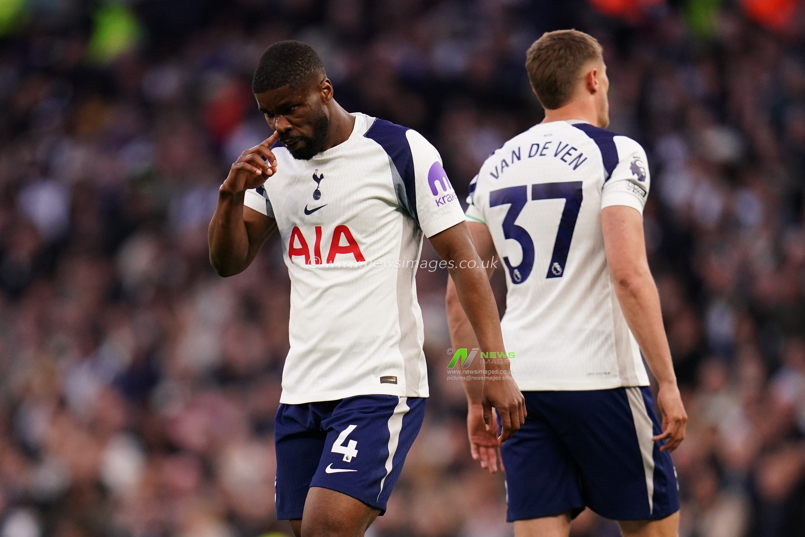 Kevin Danso of Tottenham Hotspur during the Premier League match Tottenham Hotspur vs Leeds United at Tottenham Hotspur Stadium, London, United Kingdom on 11 May 2026

(Photo by Harvey Murphy/News Images)