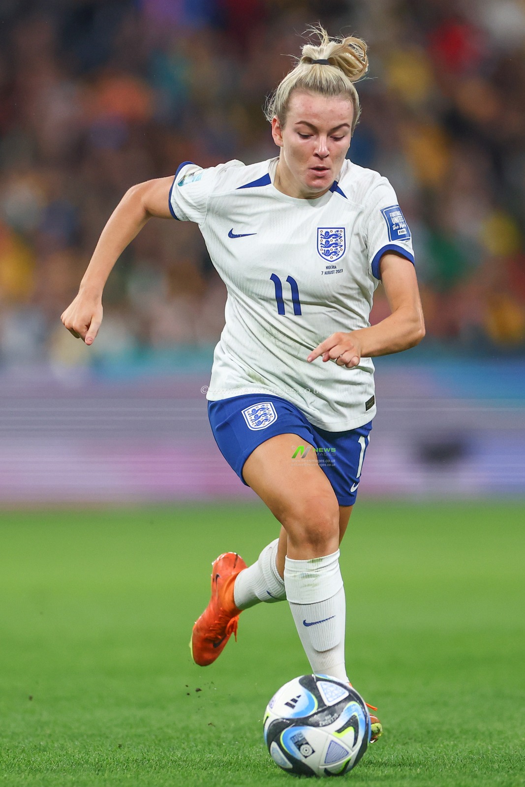 Lauren Hemp #11 of England in action during the FIFA Women's World Cup 2023 match England Women vs Nigeria Women at Suncorp Stadium, Brisbane, Australia, 7th August 2023

(Photo by Patrick Hoelscher/News Images)