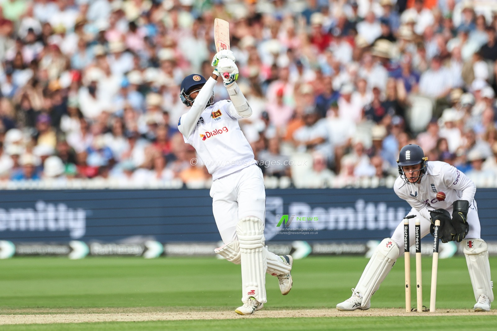 Prabath Jayasuriya of Sri Lanka is bowled out by Shoaib Bashir of England during the England v Sri Lanka 2nd Rothesay Test Match Day 2 at Lords, London, United Kingdom, 30th August 2024

(Photo by Mark Cosgrove/News Images)
