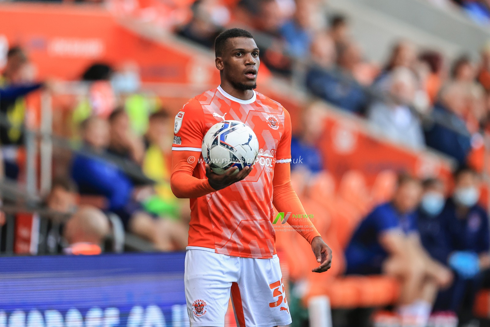 Dujon Sterling #35 of Blackpool during the game