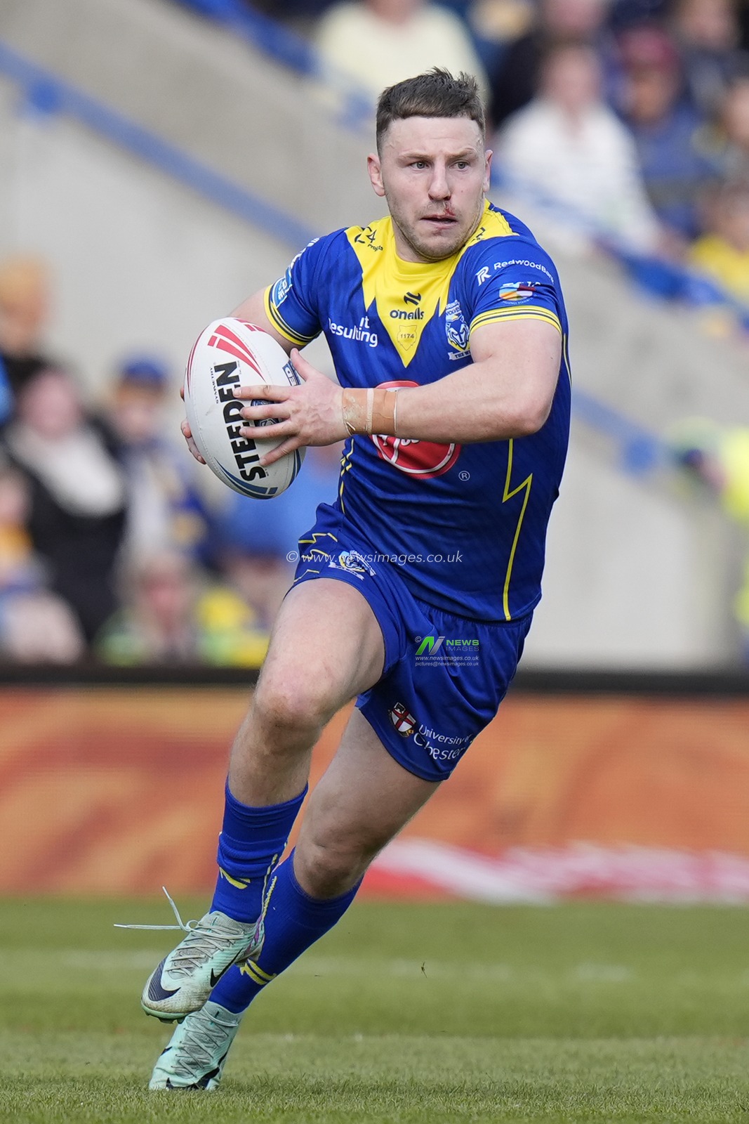 George Williams of Warrington Wolves during the Betfred Super League Round 8 match Warrington Wolves vs Leigh Leopards at Halliwell Jones Stadium, Warrington, United Kingdom, 20th April 2024

(Photo by Steve Flynn/News Images)