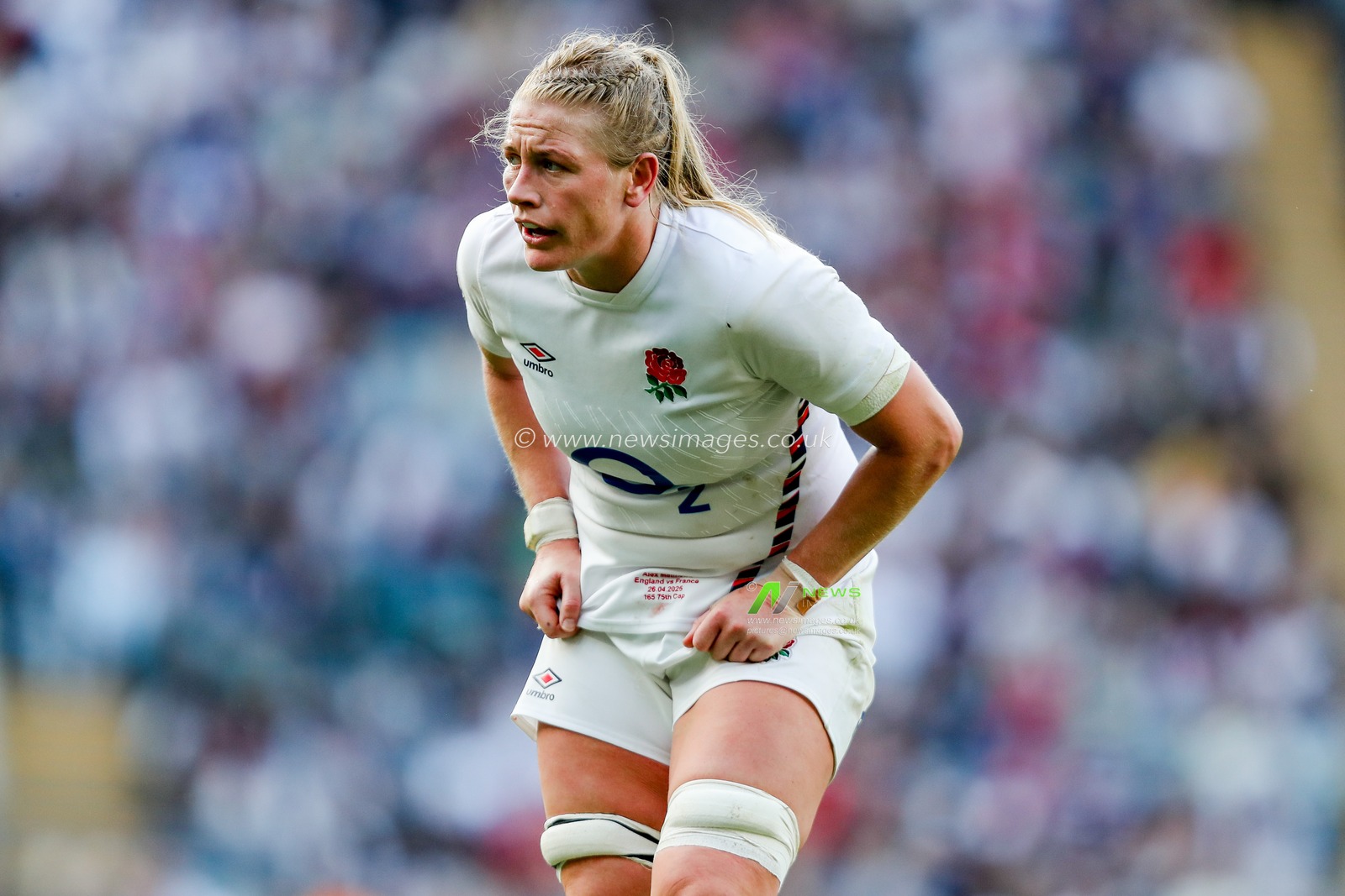 Zoe Aldcroft of England Women looks on during the 2025 Guinness Womenâ€™s Six Nations match England vs France at Allianz Stadium, Twickenham, United Kingdom, 26th April 2025

(Photo by Izzy Poles/News Images)