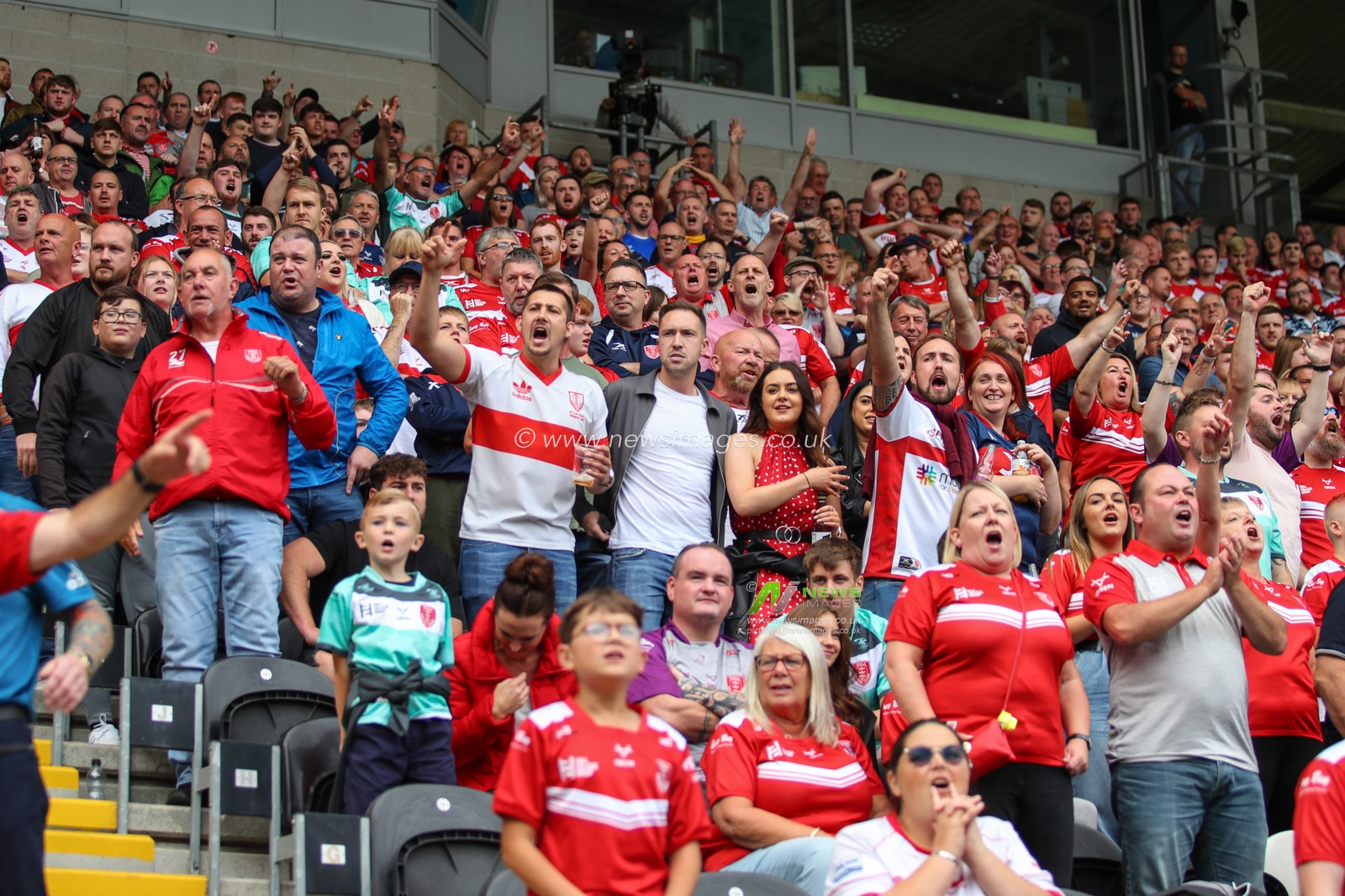 Hull KR fans in the North Stand at the MKM Stadium