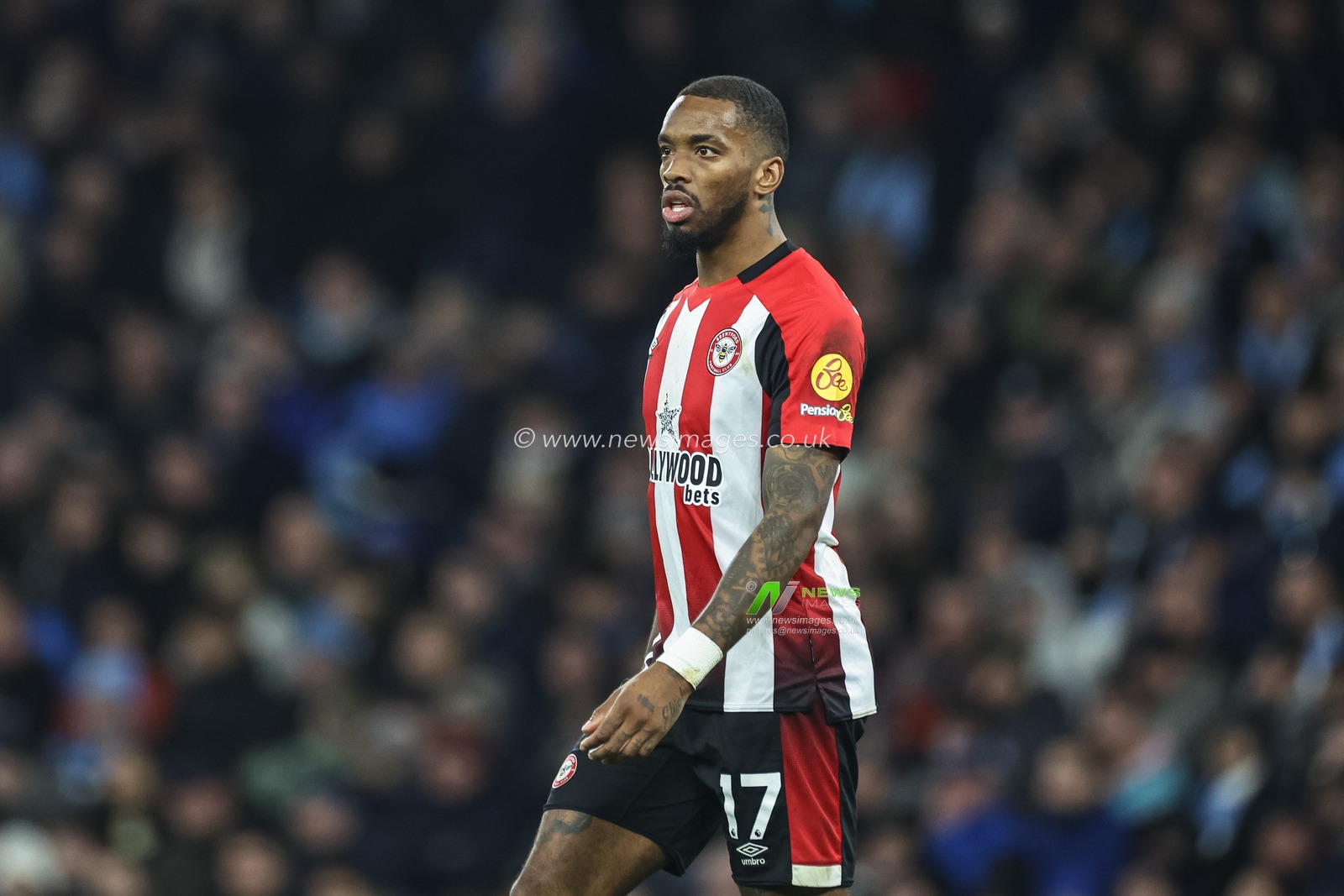 Ivan Toney of Brentford during the Premier League match Manchester City vs Brentford at Etihad Stadium, Manchester, United Kingdom, 20th February 2024

(Photo by Mark Cosgrove/News Images)