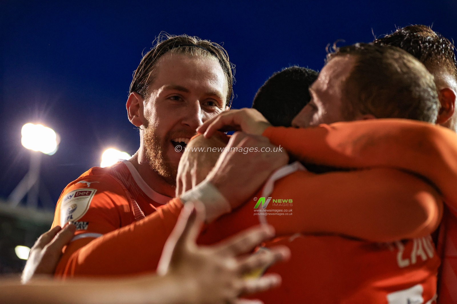 Keshi Anderson #10 of Blackpool celebrates his goal to make it 3-0