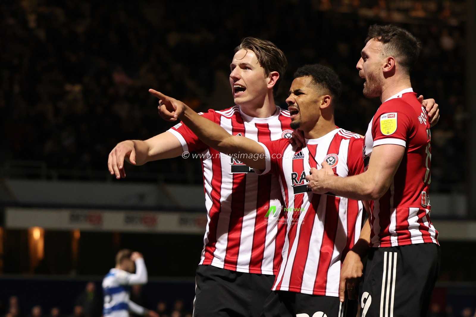 Iliman Ndiaye of Sheffield United celebrates his goal.
