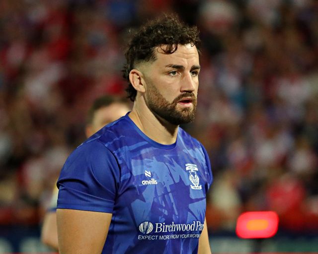 Toby King of Warrington Wolves before the Betfred Super League round 27 match Hull KR vs Warrington Wolves at Sewell Group Craven Park, Kingston upon Hull, United Kingdom, 18th September 2025(Photo by Sam Eaden/News Images)