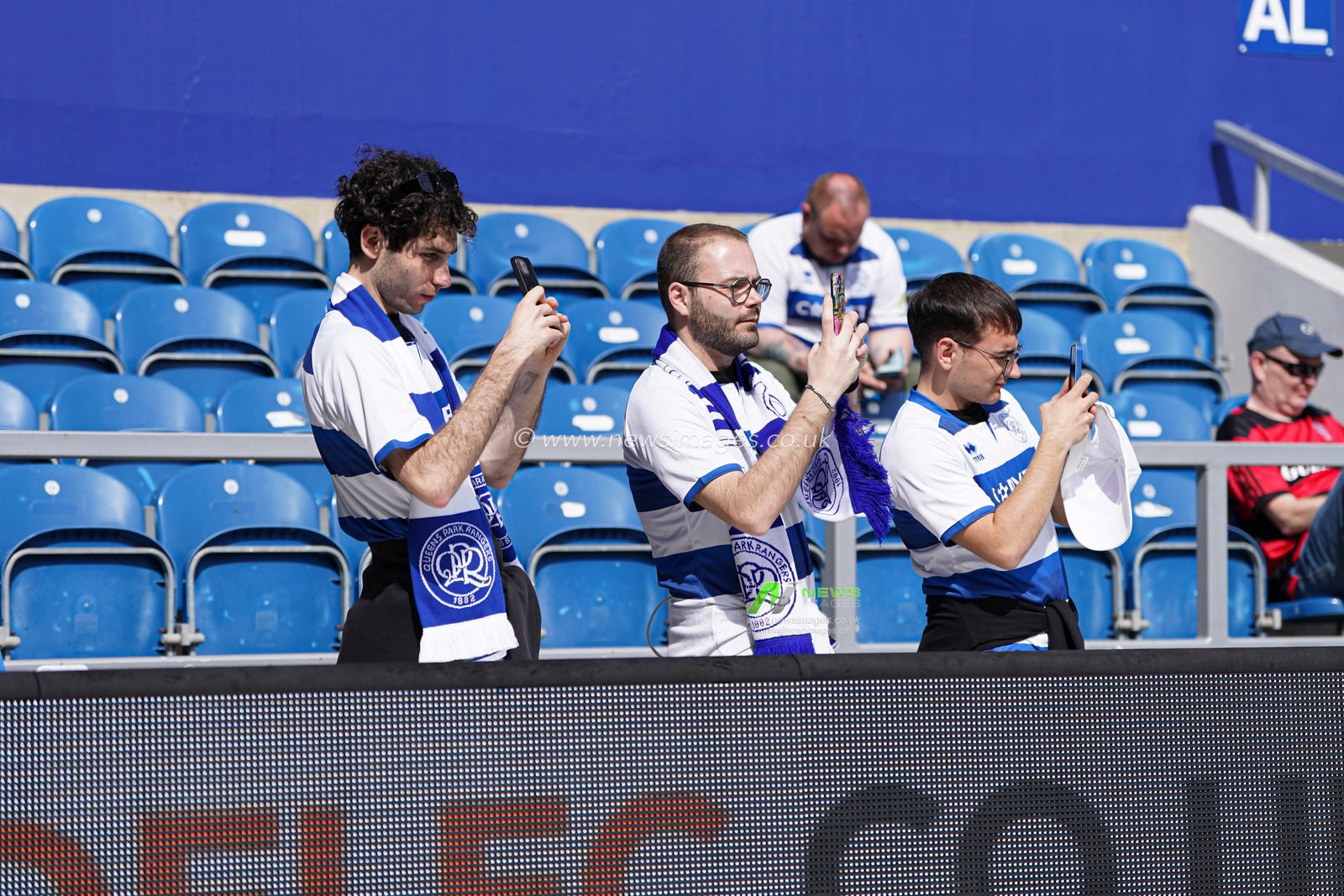 Queens park rangers fans ahead of the Sky Bet Championship match Queens Park Rangers vs Bristol City at Kiyan Prince Foundation Stadium, London, United Kingdom, 12th April 2025

(Photo by Harvey Murphy/News Images)