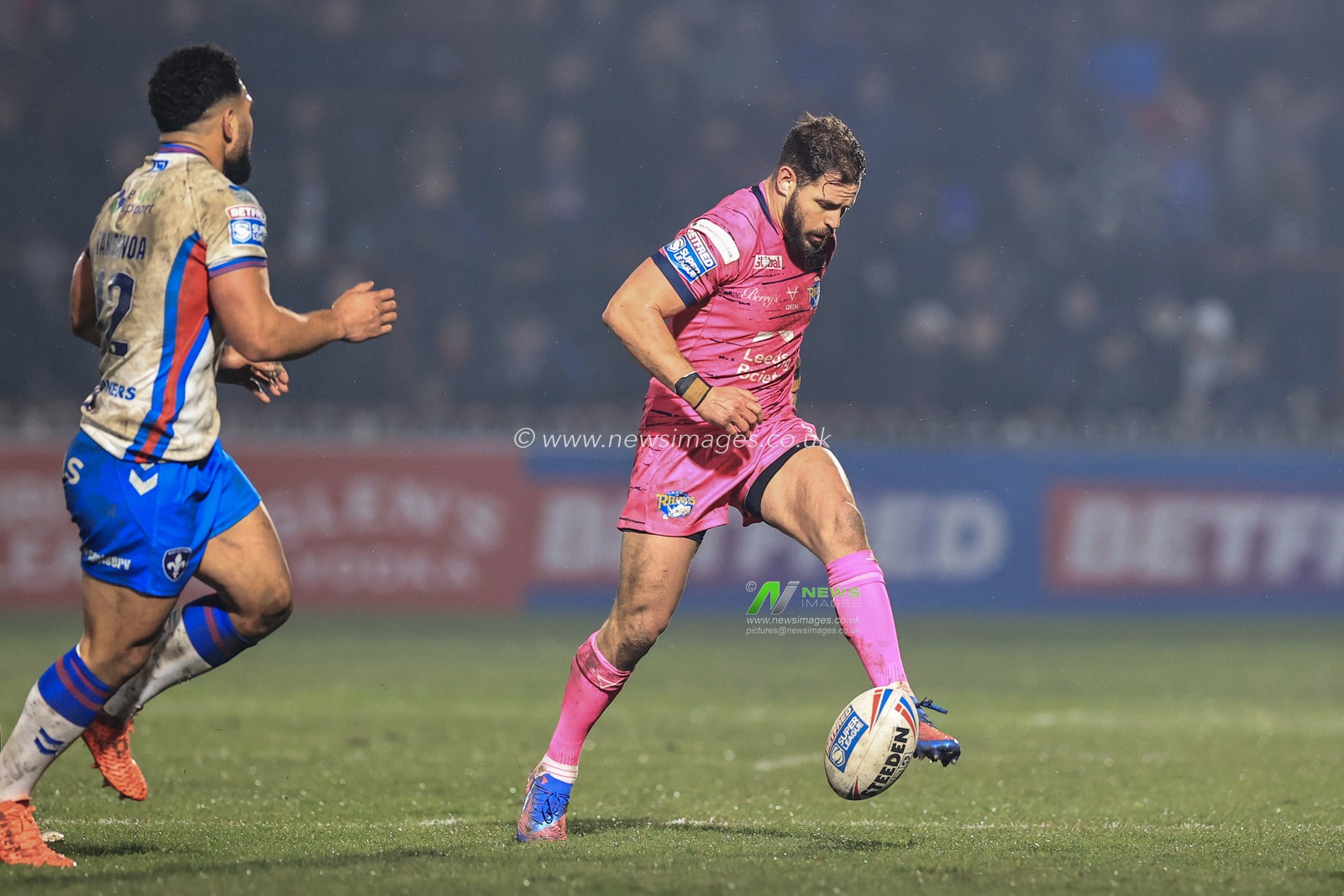 Aidan Sezer of Leeds Rhinos in action during the game