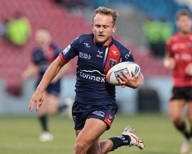Jez Litten of Hull KR goes over for a try during the Betfred Super League Round 20 Salford Red Devils vs Hull KR at Salford Community Stadium, Eccles, United Kingdom, 31st July 2025

(Photo by Mark Cosgrove/News Images)