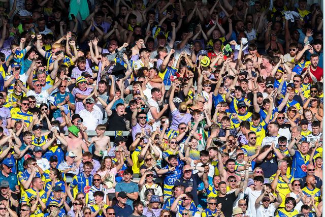Warrington Wolves fans during the Betfred Challenge Cup Semi-final match Warrington Wolves vs Leigh Leopards at Totally Wicked Stadium, St Helens, United Kingdom, 11th May 2025

(Photo by Gareth Evans/News Images)