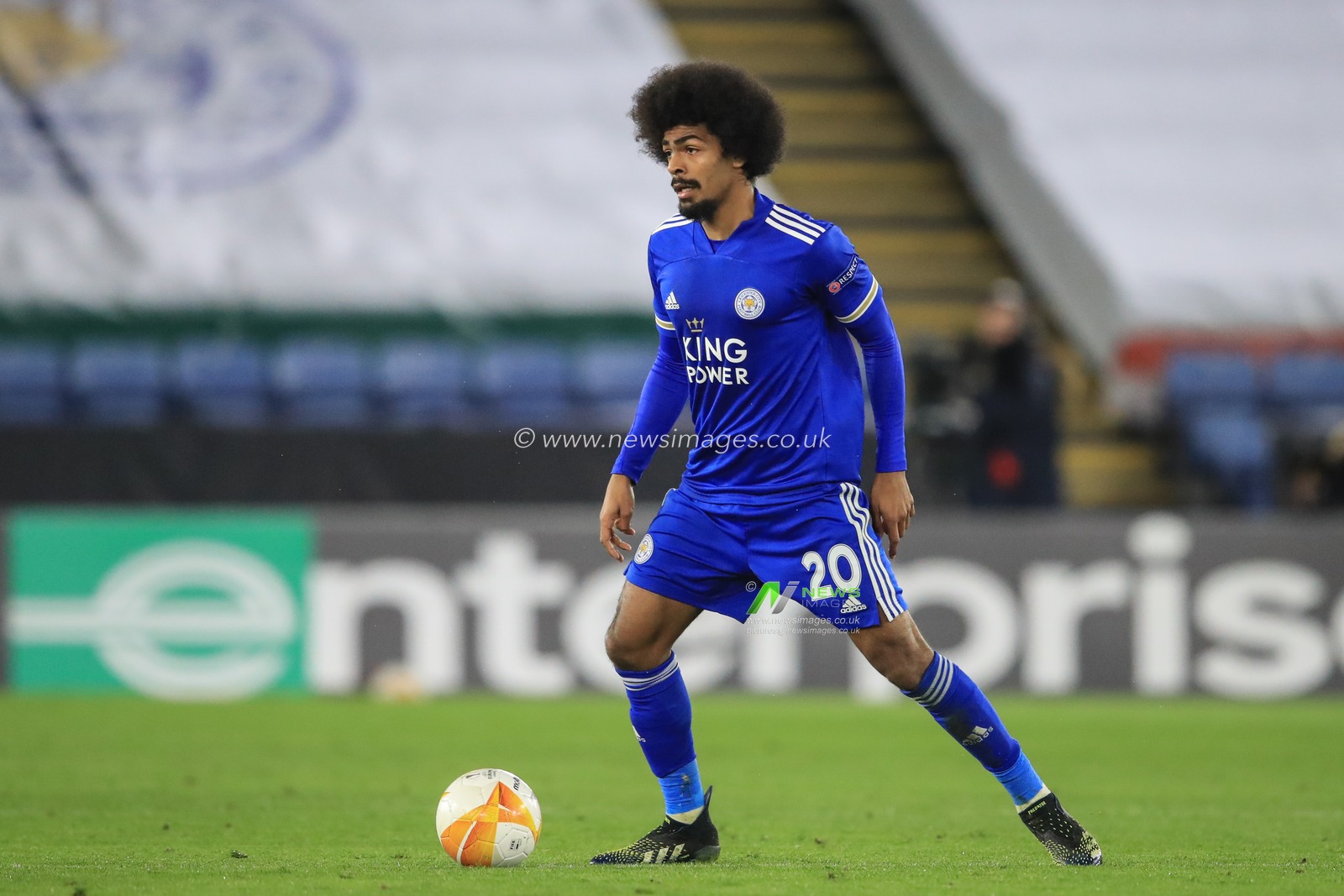 Hamza Choudhury #20 of Leicester City in action during the game