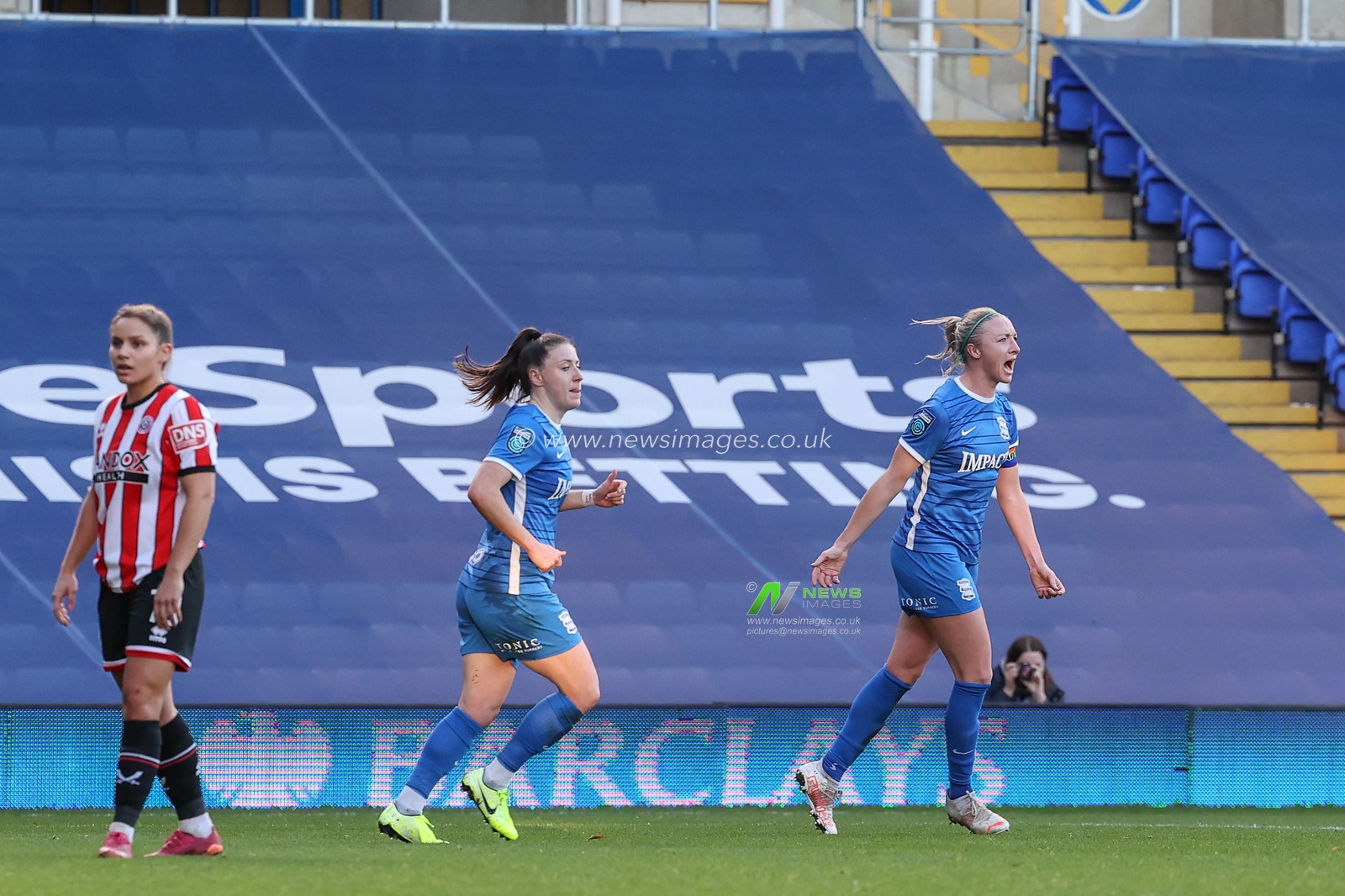 Louise Quinn #4 of Birmingham City celebrates her goal to make it 1-1 during the FA Womenâ€™s Championship match Birmingham City Women vs Sheffield United Women at St Andrews, Birmingham, United Kingdom, 30th October 2022

(Photo by Simon Bissett/News Images)