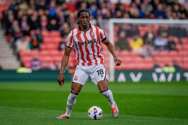 Bosun Lawal of Stoke City controls the ball  during the Sky Bet Championship match Stoke City vs Sheffield Wednesday at Bet365 Stadium, Stoke On Trent, United Kingdom on 03 April 2026

(Photo by Maynard Manyowa/News Images)