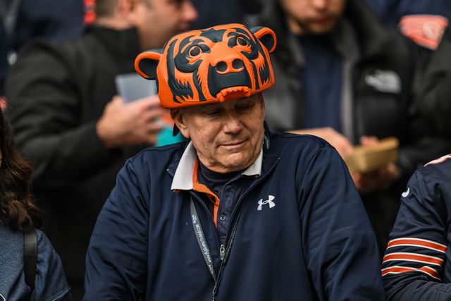 A Chicago Bears fan during the Week 6 match Chicago Bears vs Jacksonville Jaguars at Tottenham Hotspur Stadium, London, United Kingdom, 13th October 2024

(Photo by Craig Thomas/News Images)