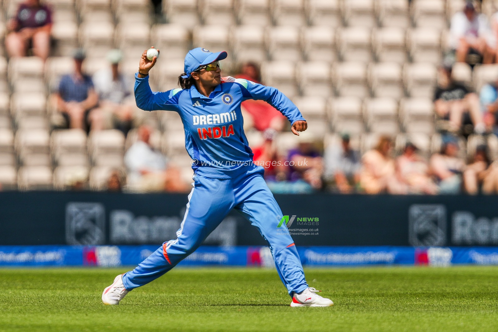 Sneh Rana of India in action during the 1st Metro Bank One Day International match England Women vs India Women at The Utilita Bowl, Southampton, United Kingdom, 16th July 2025

(Photo by Izzy Poles/News Images)