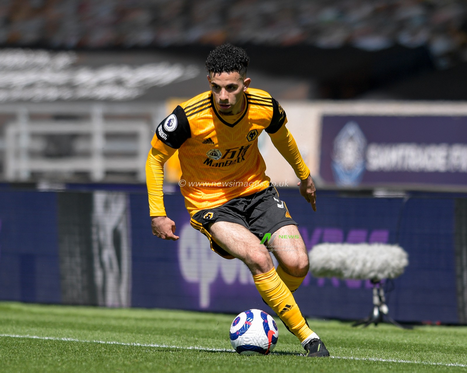 Rayan Ait-Nouri #3 of Wolverhampton Wanderers runs with the ball