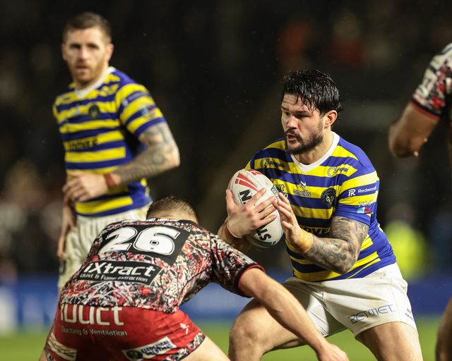James Bentley of Warrington Wolves in action during the Pre Season match Warrington Wolves vs Leigh Leopards at Halliwell Jones Stadium, Warrington, United Kingdom, 30th January 2026

(Photo by Mark Cosgrove/News Images)