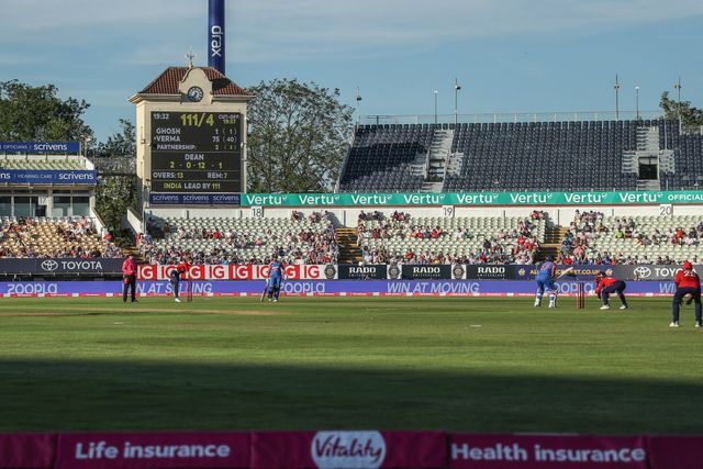 A general view of Edgbaston during the 5th Vitality IT20 England Women vs India Women at Edgbaston, Birmingham, United Kingdom, 12th July 2025

(Photo by Izzy Poles/News Images)