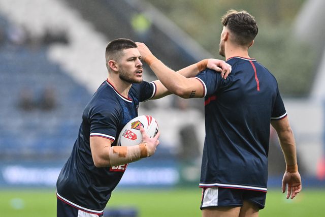 Danny Walker of England during pre match warm up ahead of the Rugby League International match England vs Tonga at John Smith's Stadium, Huddersfield, United Kingdom, 28th October 2023

(Photo by Craig Thomas/News Images)