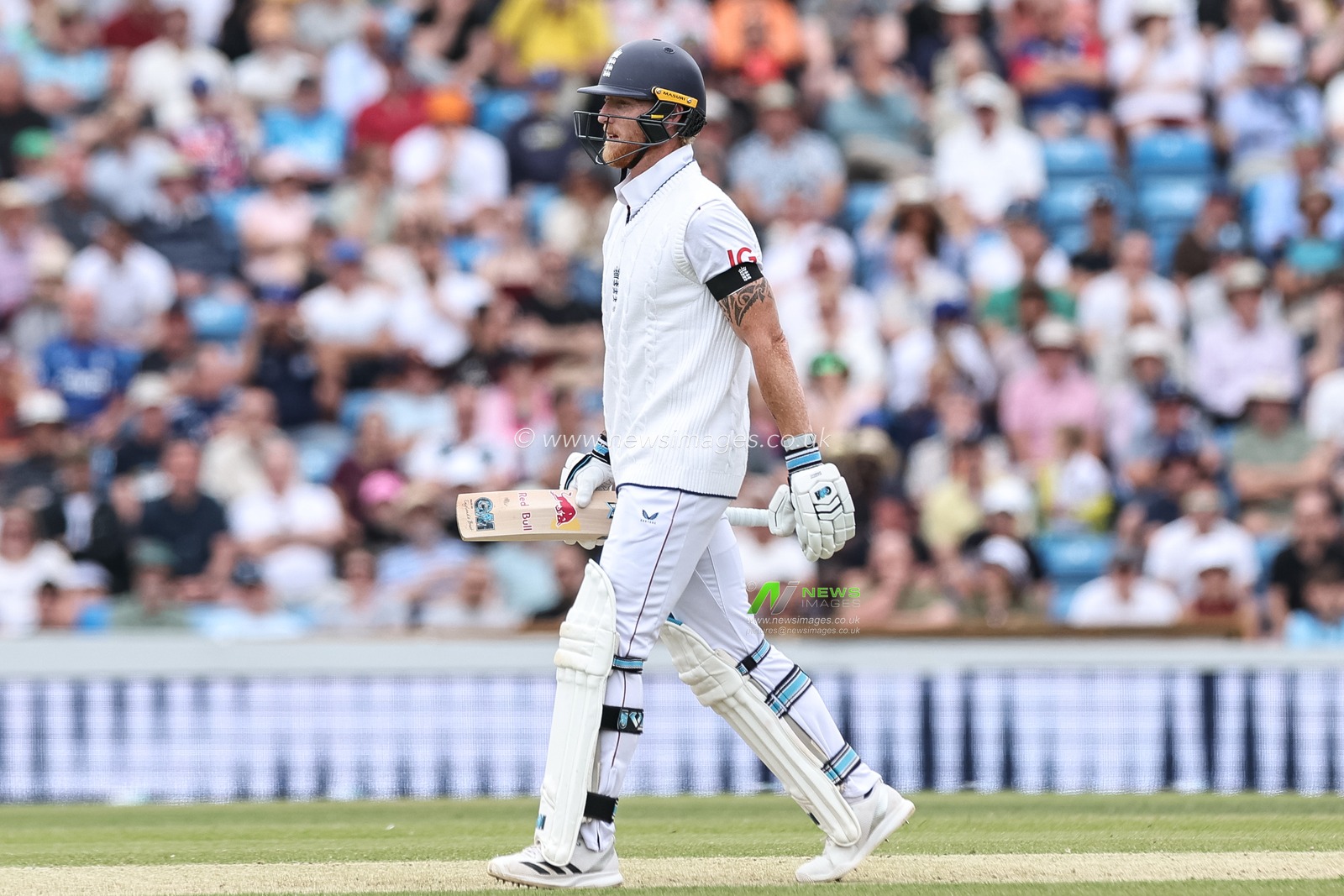 England captain Ben Stokes leaves the field of play after been caught out by Rishabh Pant of India during the 1st Rothesay Test Match, Day 3 England vs India at Headingley Cricket Ground, Leeds, United Kingdom, 22nd June 2025

(Photo by Mark Cosgrove/News Images)