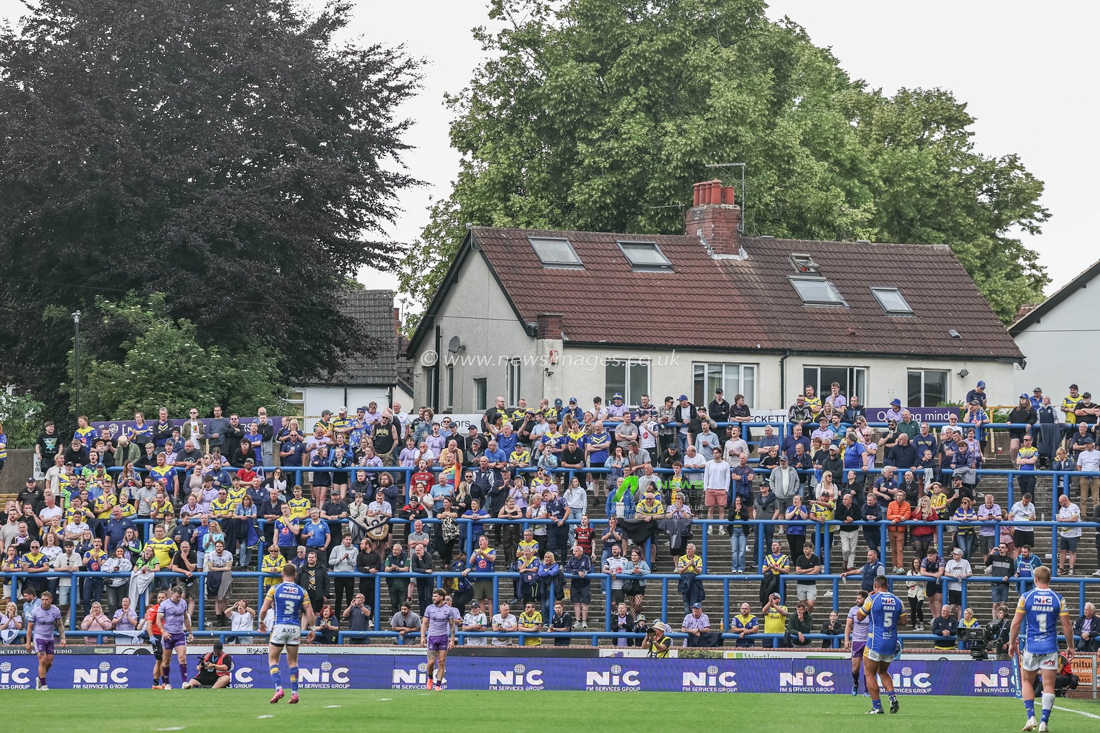 The traveling Warrington fans during the Betfred Super League Round 14 Leeds Rhinos v Warrington Wolves at Headingley Stadium, Leeds, United Kingdom, 14th June 2025

(Photo by Mark Cosgrove/News Images)