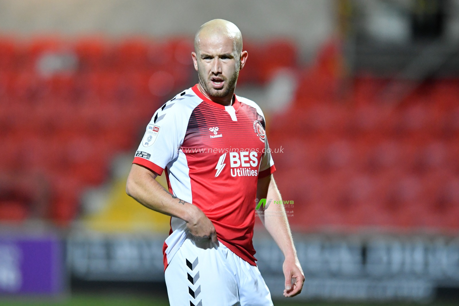Paddy Madden (17) of Fleetwood Town in action during the game