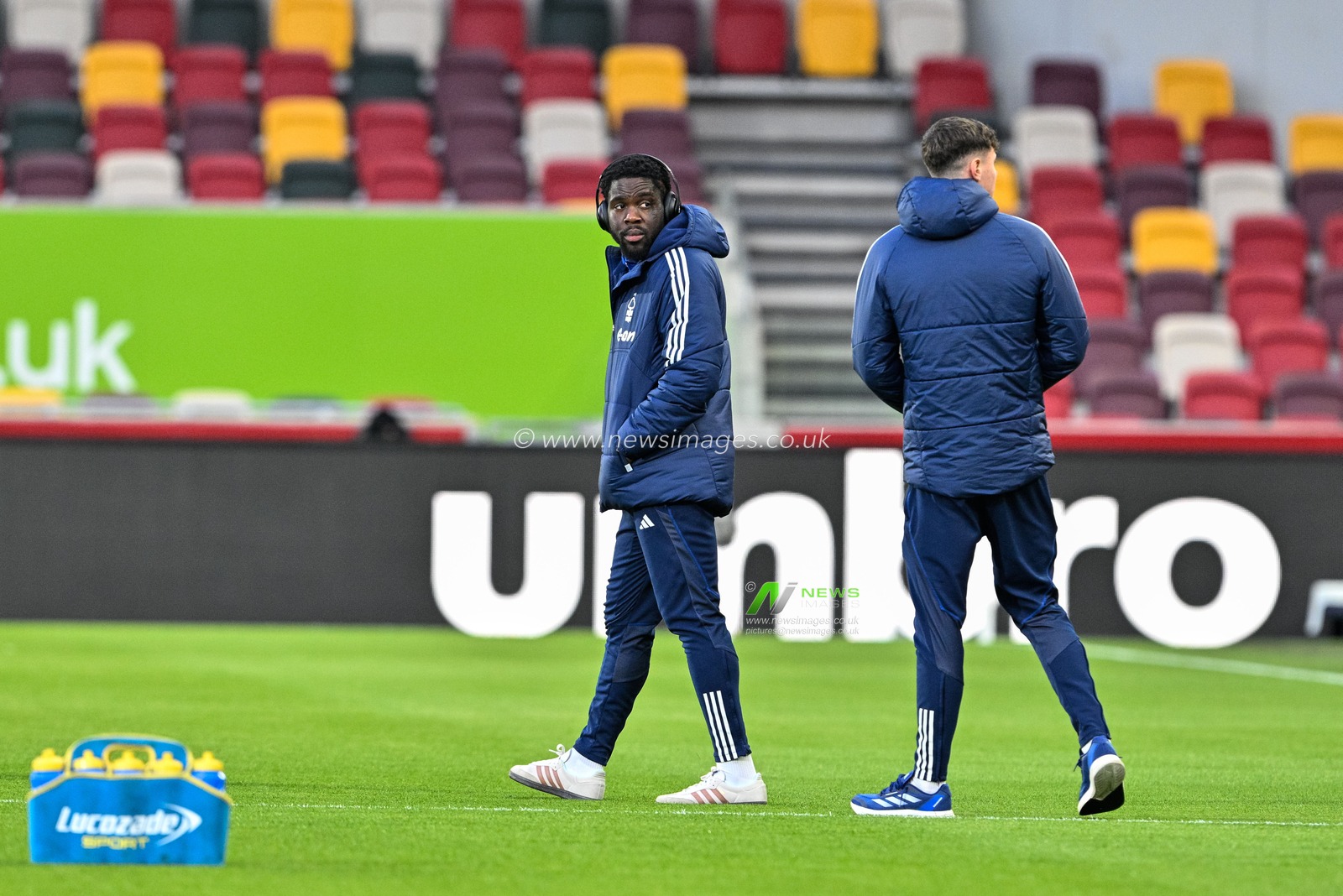 Orel Mangala of Nottingham Forest  inspects the pitch during the Premier League match Brentford vs Nottingham Forest at The Gtech Community Stadium, London, United Kingdom, 20th January 2024

(Photo by Cody Froggatt/News Images)