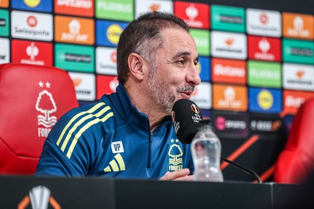 Vitor Pereira manager of Nottingham Forest speaks to the press during the Nottingham Forest pre-match press conference ahead of their UEFA Europa League last 16 match against FC Midtjylland at The Nigel Doughty Academy, Nottingham, United Kingdom on 11 March 2026

(Photo by Alfie Cosgrove/News Images)
