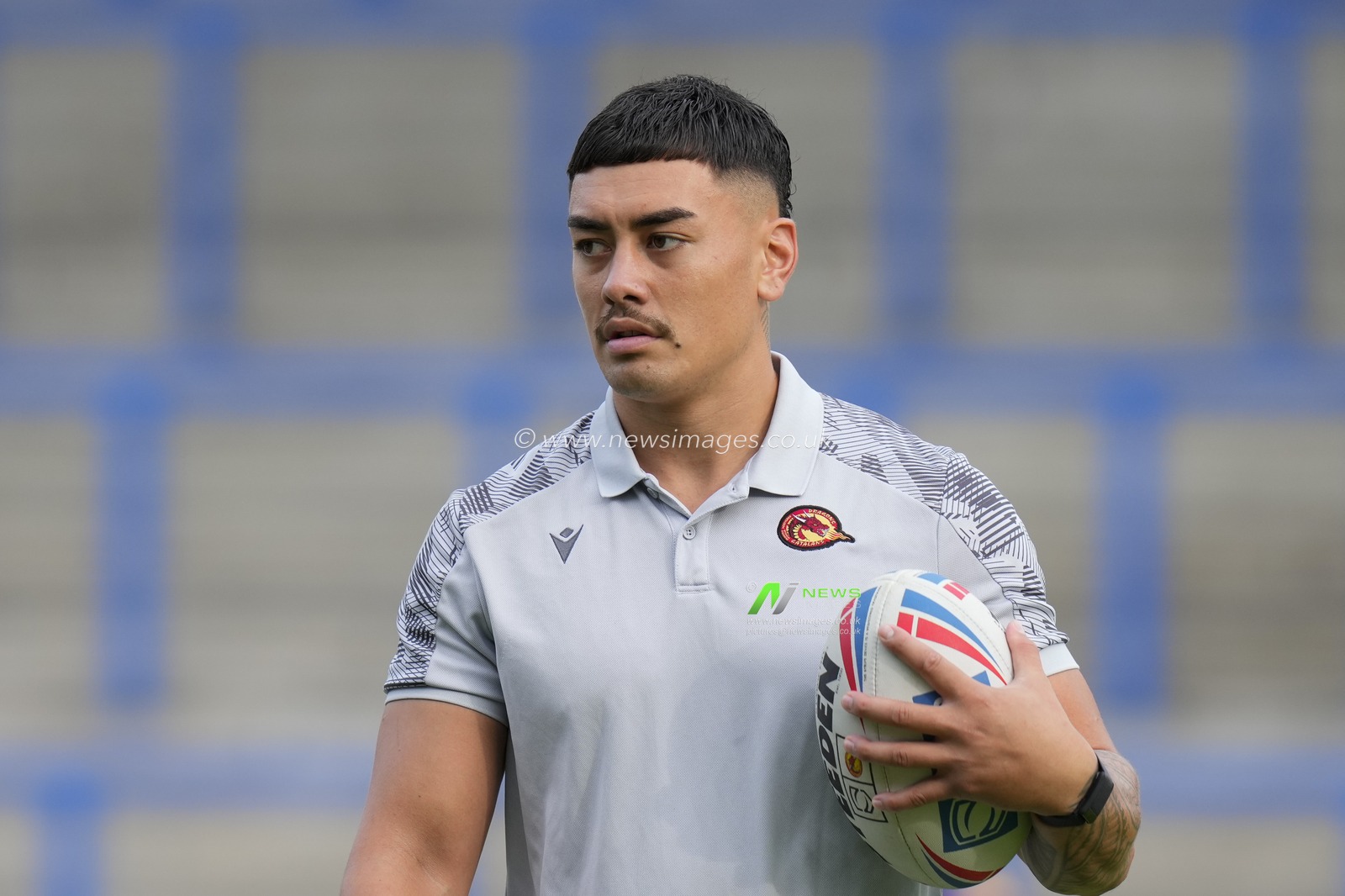 Tiaki Chan #18 of Catalans Dragons before the Betfred Super League Round 21 match Warrington Wolves vs Catalans Dragons at Halliwell Jones Stadium, Warrington, United Kingdom, 4th August 2023

(Photo by Steve Flynn/News Images)