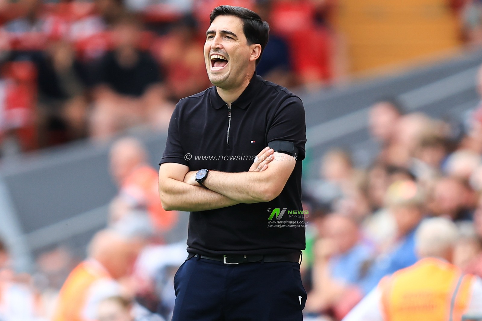 Liverpool manager Andoni Iraola during the pre-season friendly match Liverpool vs Monaco at Anfield, Liverpool, United Kingdom on 09 August 2026

(Photo by Jorge Horsted/News Images)