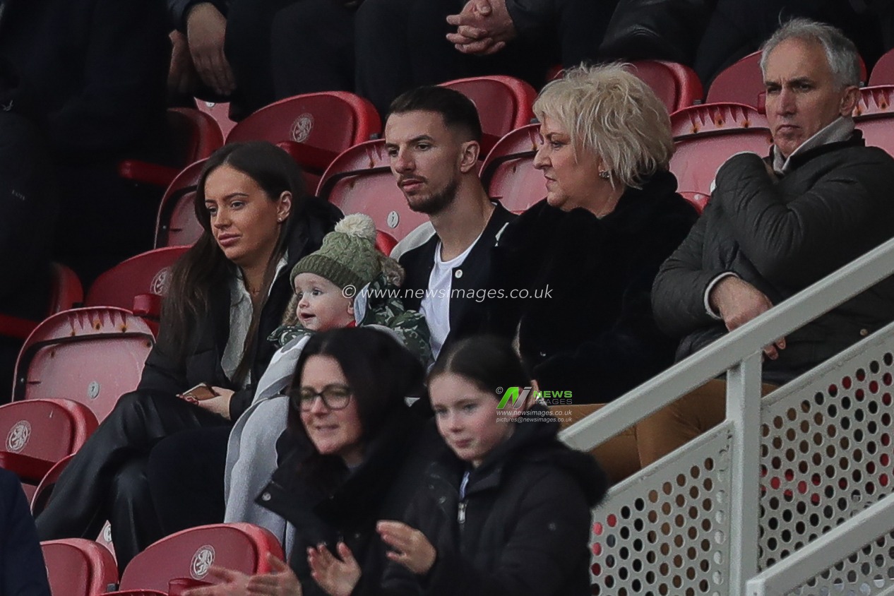 New signing Daniel Barlaser of Middlesbrough sits in the directors box ahead of the Sky Bet Championship match Middlesbrough vs Watford at Riverside Stadium, Middlesbrough, United Kingdom, 28th January 2023

(Photo by James Heaton/News Images)