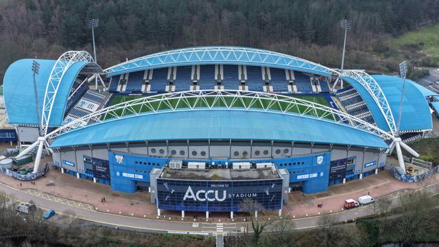 An aerial view of The Accu Stadium during the Betfred Super League Round 4 match Huddersfield Giants vs Hull KR at Accu Stadium, Huddersfield, United Kingdom on 08 March 2026

(Photo by Mark Cosgrove/News Images)