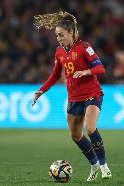 Olga Carmona #19 of Spain holds the ball during the FIFA Women's World Cup 2023 Final match Spain Women vs England Women at Stadium Australia, Sydney, Australia, 20th August 2023

(Photo by Patrick Hoelscher/News Images)