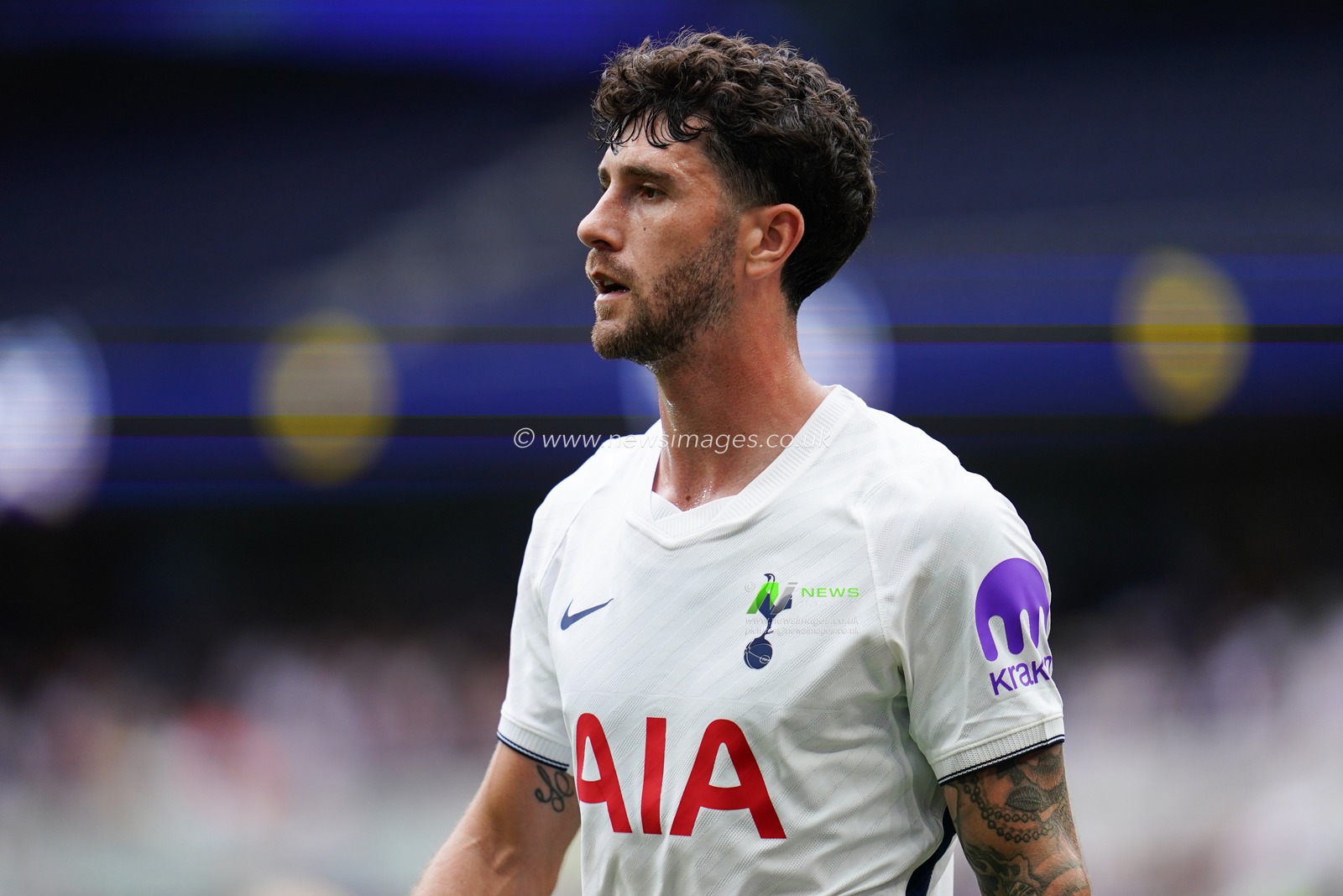 Marcos Senesi of Tottenham Hotspur during the pre-season friendly match Tottenham Hotspur vs Hoffenheim at Tottenham Hotspur Stadium, London, United Kingdom on 15 August 2026

(Photo by Harvey Murphy/News Images)