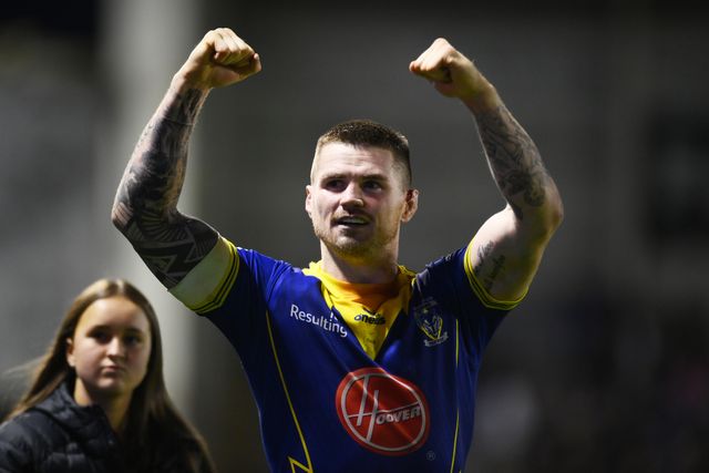 John Bateman of Warrington Wolves celebrates following during the Betfred Super League play-off Eliminator 2 Warrington Wolves v St Helens at Halliwell Jones Stadium, Warrington, United Kingdom, 28th September 2024

(Photo by Ben Roberts/News Images)