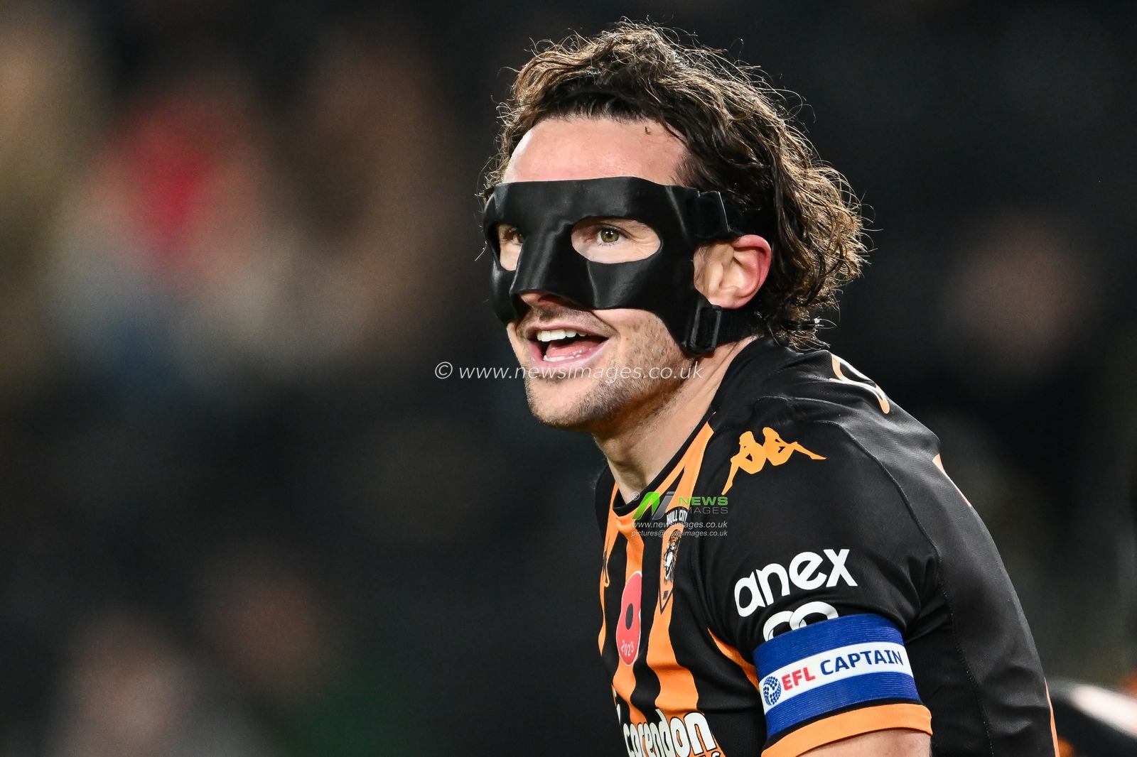 Lewie Coyle #2 of Hull City in action during the Sky Bet Championship match Hull City vs Huddersfield Town at MKM Stadium, Hull, United Kingdom, 11th November 2023

(Photo by Craig Thomas/News Images)