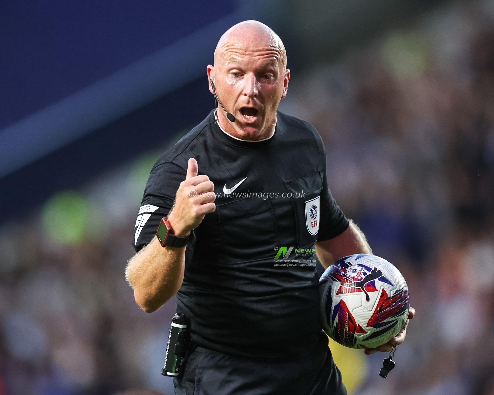 Referee Simon Hooper instructs Wilfried Gnonto of Leeds United to get up off the floor during the Sky Bet Championship match Sheffield Wednesday vs Leeds United at Hillsborough, Sheffield, United Kingdom, 23rd August 2024

(Photo by Mark Cosgrove/News Images)