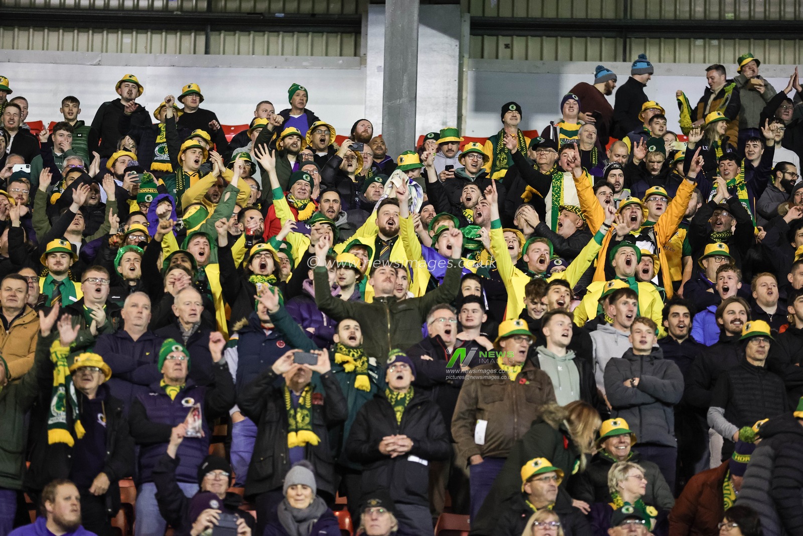 Horsham fans sing away during the Emirates FA Cup 1st Round match Barnsley vs Horsham FC at Oakwell, Barnsley, United Kingdom, 3rd November 2023

(Photo by Mark Cosgrove/News Images)
