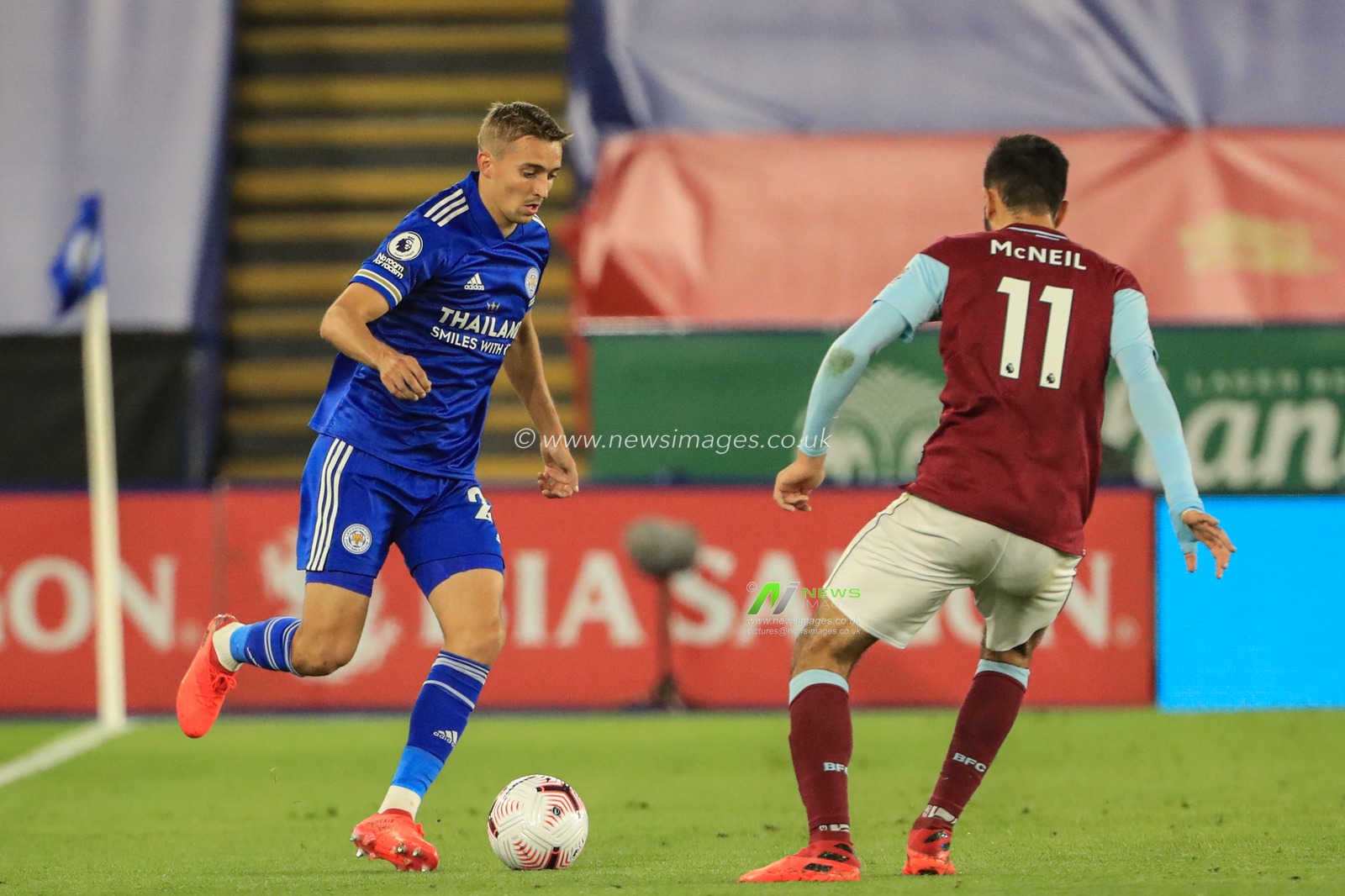 Timothy Castagne (27) of Leicester City in action during the game