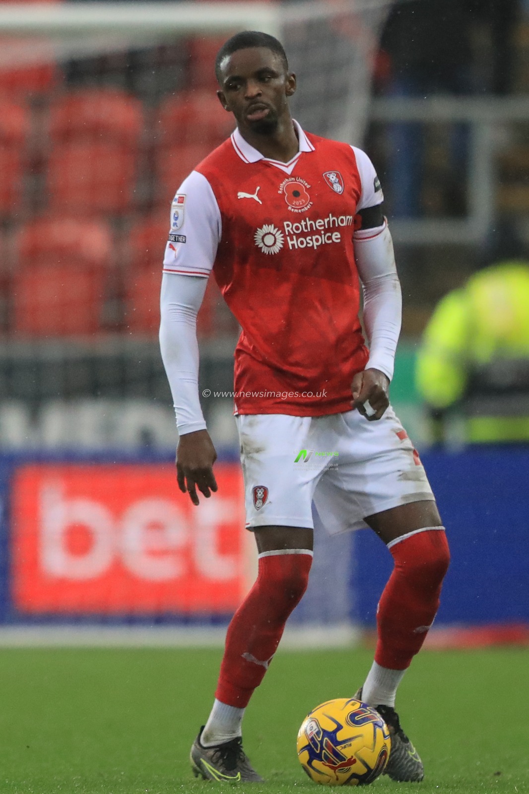Christ Tiehi #27 of Rotherham United during the Sky Bet Championship match Rotherham United vs Queens Park Rangers at New York Stadium, Rotherham, United Kingdom, 4th November 2023

(Photo by Alfie Cosgrove/News Images)