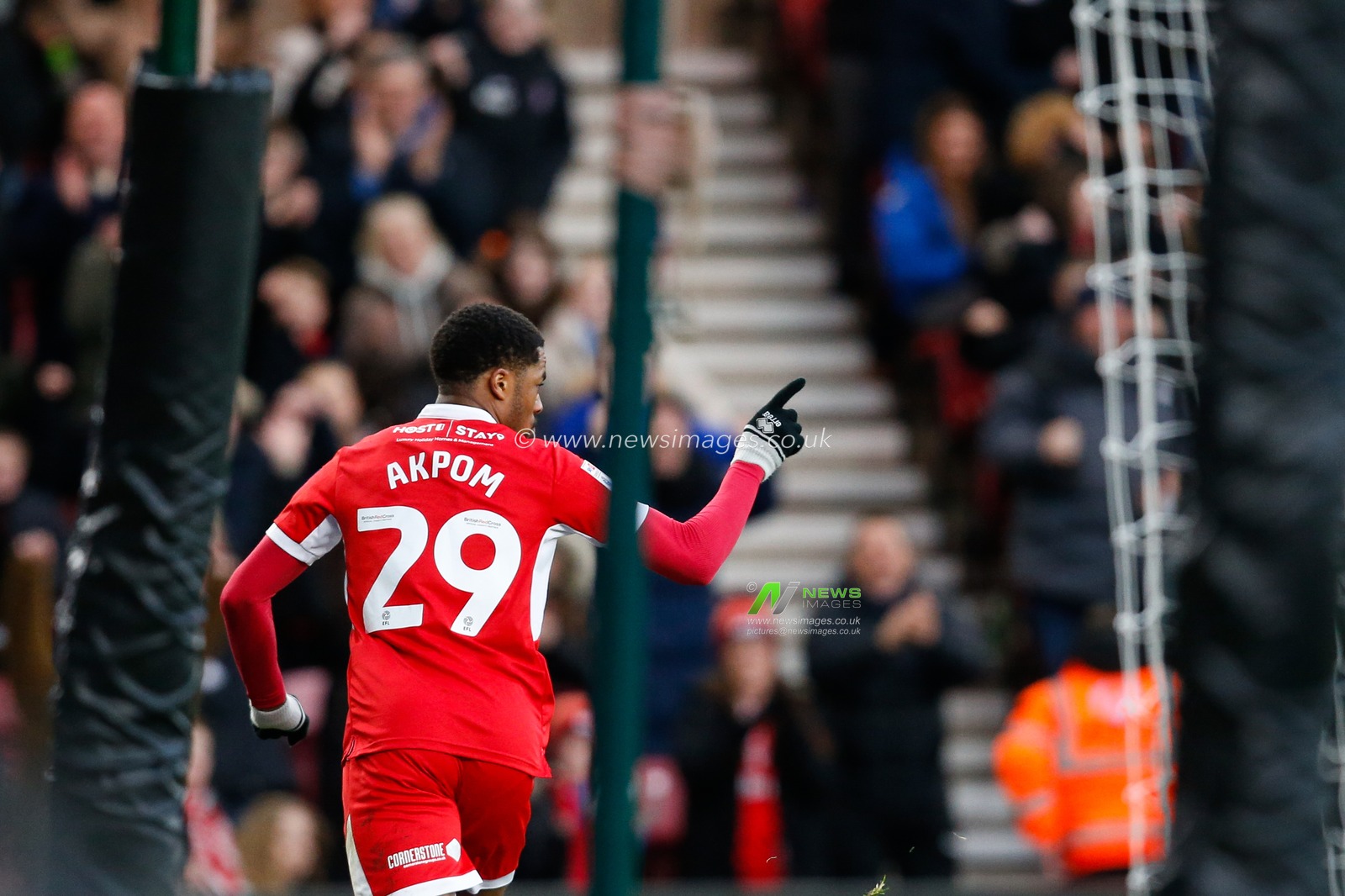 Chuba Akpom #29 of Middlesbrough Celebrates scoring a goal to make it 2-0 during the Sky Bet Championship match Middlesbrough vs Blackpool at Riverside Stadium, Middlesbrough, United Kingdom, 4th February 2023

(Photo by Ben Early/News Images)