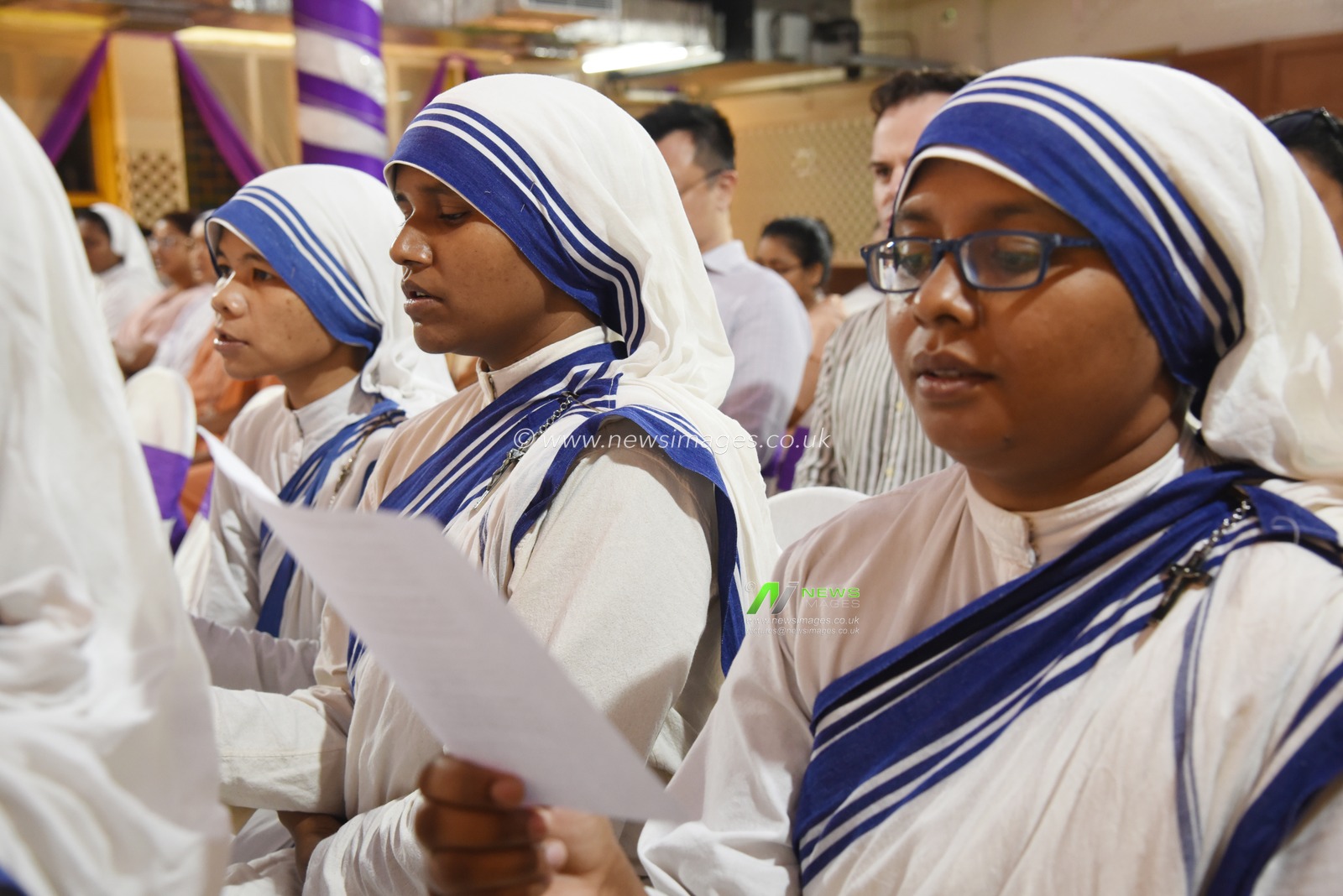 Nuns of the Missionaries of Charity  attend a Solemn Memorial Service to mourn Pope Francis,  at Church of Christ the King in Kolkata on April 24, 2025.Photo by Debajyoti Chakraborty.(Photo: Debajyoti Chakraborty/News Images)