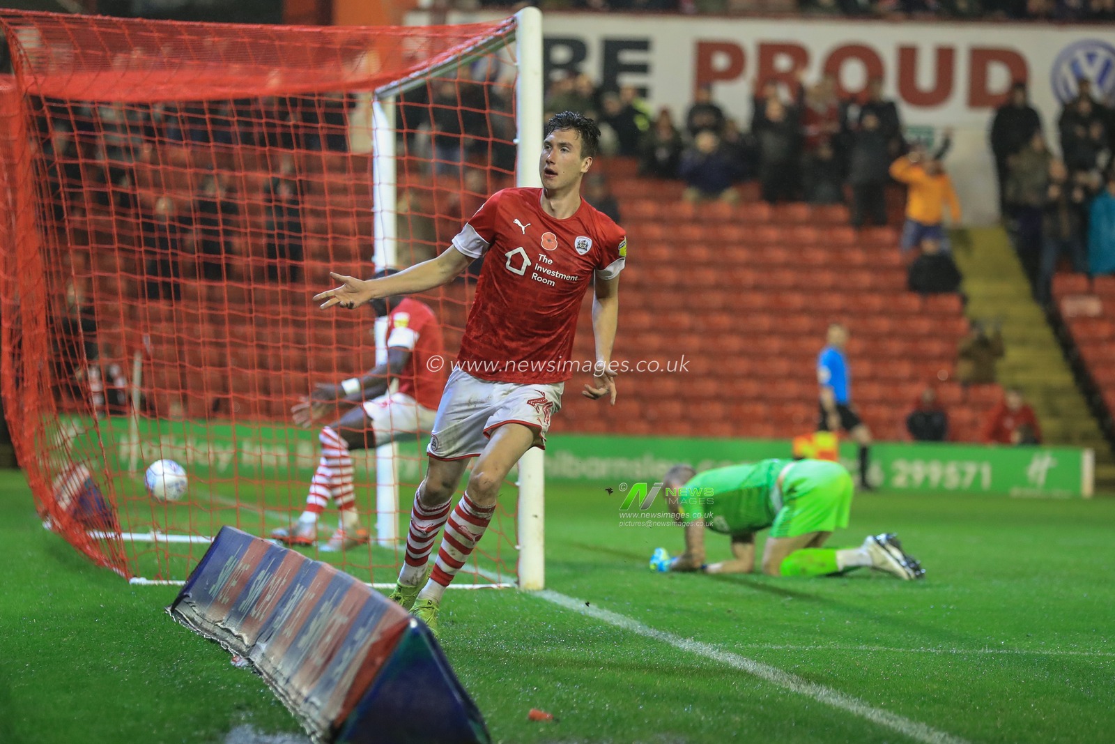 1st November 2019, Oakwell, Barnsley, England; Sky Bet Championship, Barnsley v Bristol City : Aapo Halme (24) of Barnsley celebrates his goal to make it 1-2

Credit: Mark Cosgrove/News Images