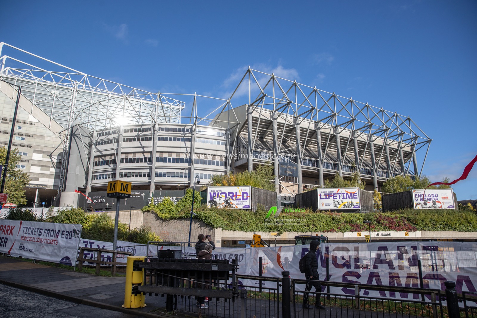 A general view of St Jamesâ€™s Park ahead of the Rugby League World Cup 2021 opener England vs Samoa at St. James's Park, Newcastle, United Kingdom, 15th October 2022

(Photo by Mark Cosgrove/News Images)