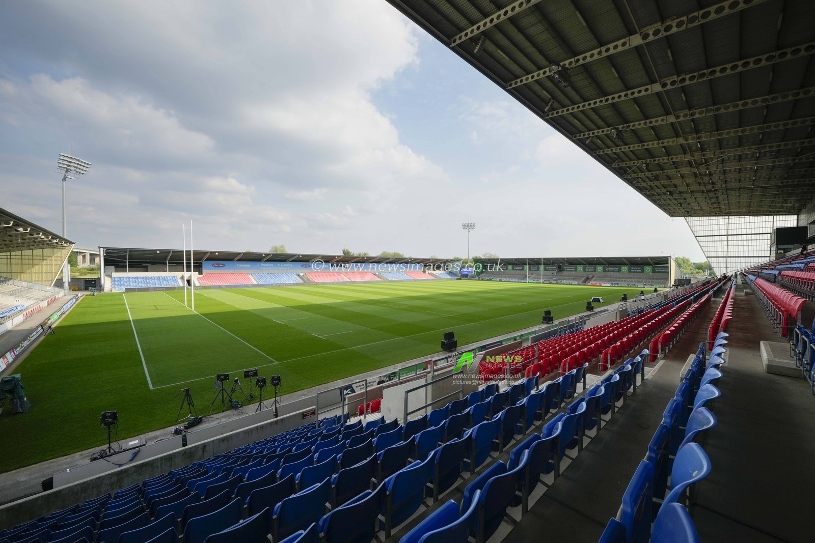 General view of the Salford Community Stadium before the Gallagher Premiership match Sale Sharks vs Leicester Tigers at Salford Community Stadium, Eccles, United Kingdom, 10th May 2024

(Photo by Steve Flynn/News Images)