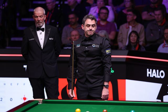Ronnie O'Sullivan during the game against Pang Junxu during the 2025 Halo World Snooker Championship at Crucible Theatre, Sheffield, United Kingdom, 26th April 2025