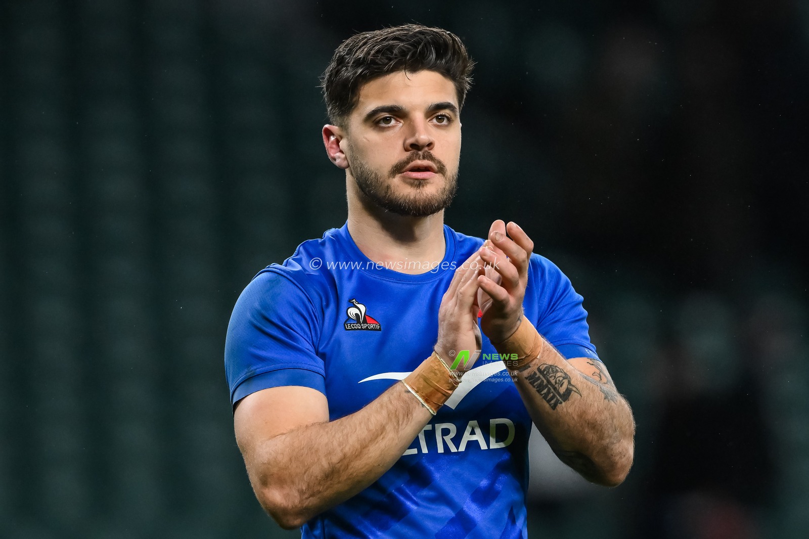 Romain Ntamack of France applauds the fans at the end of the game during the 2023 Guinness 6 Nations match England vs France at Twickenham Stadium, Twickenham, United Kingdom, 11th March 2023

(Photo by Craig Thomas/News Images)